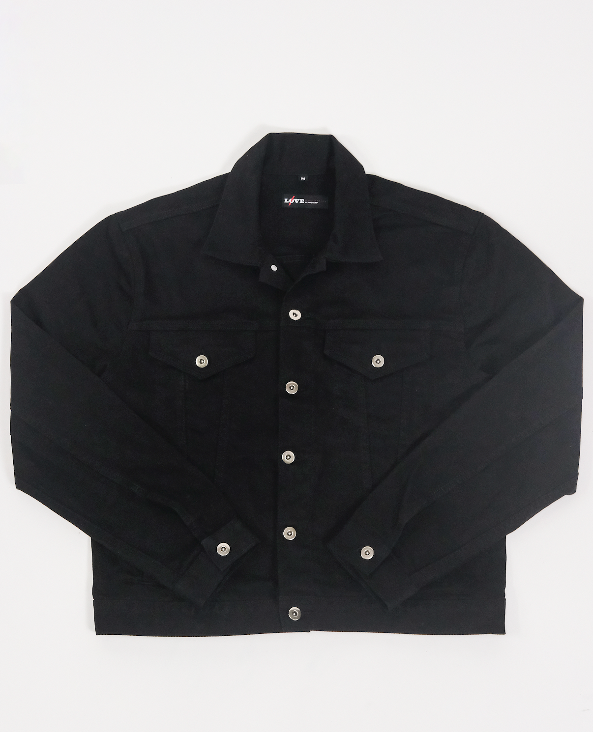 Black Denim Trucker Jacket – The Love Collection Black Denim Trucker Jacket – The Love Collection
